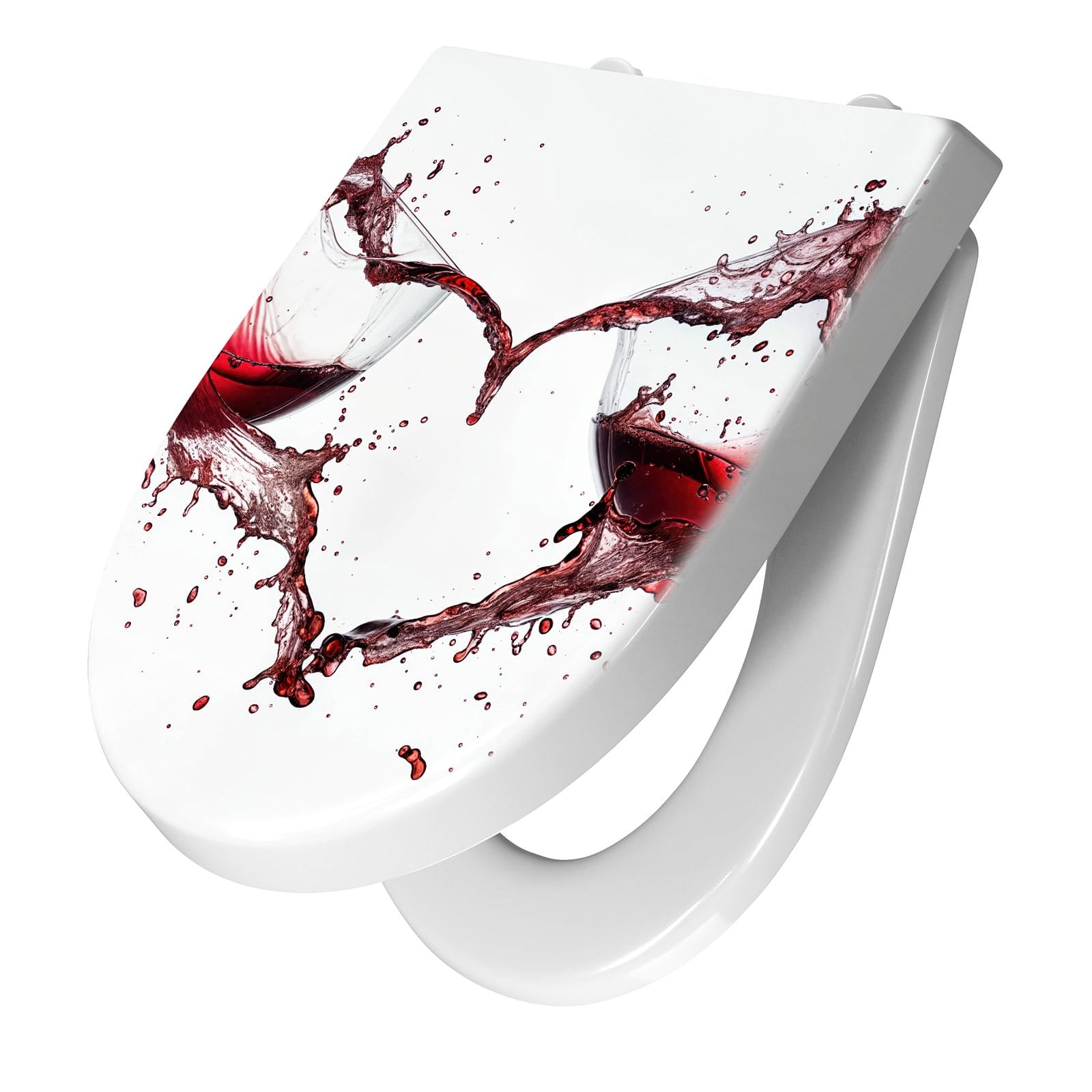 WC-Sitz mit Absenkautomatik Weingläser Herz