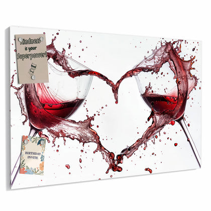 Metall Magnettafel mit dem Motiv Rotwein in Herzform