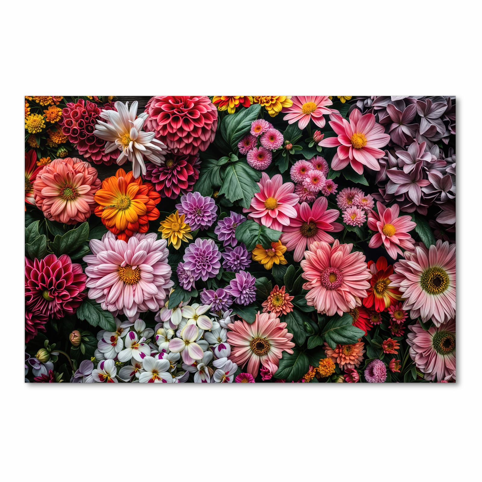 Bodenschonender rutschfester Küchenteppich mit Motiv Blumenkomposition in Frontansicht