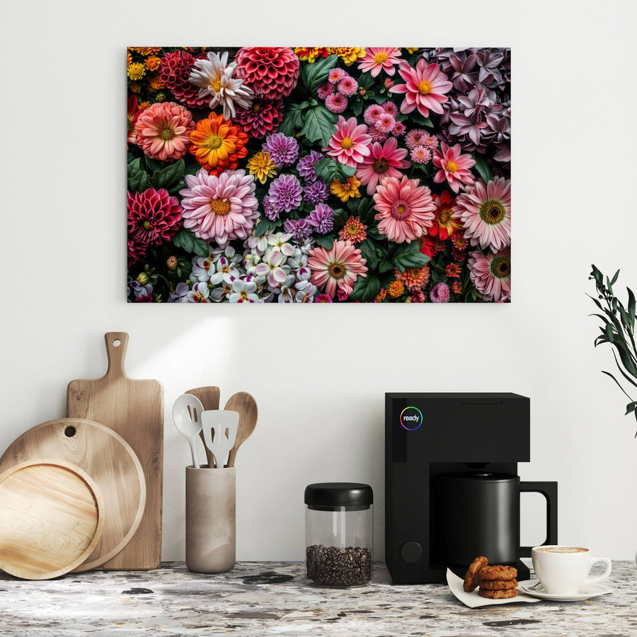 Maße Metall Magnettafel - Bunter Blütenteppich