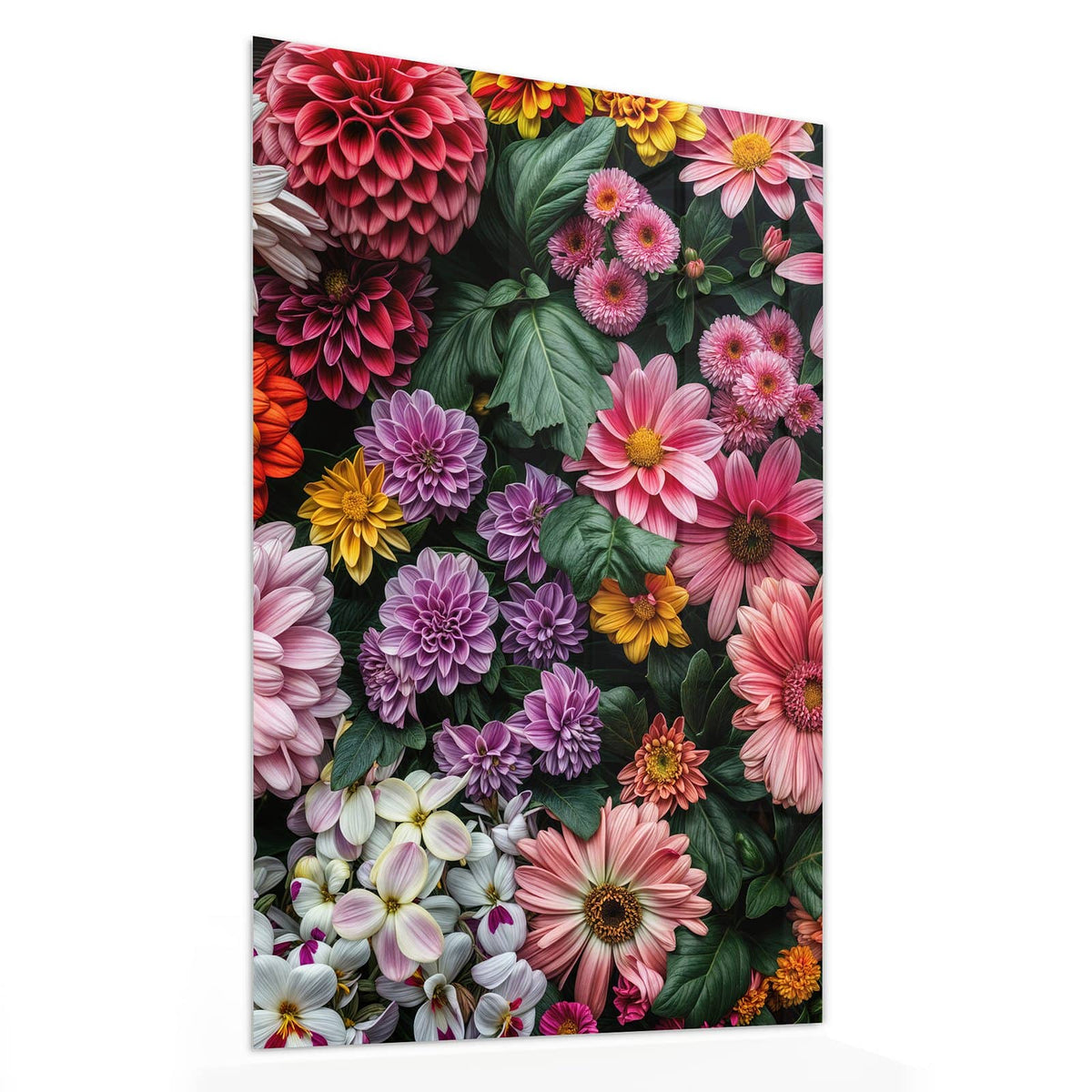 11 Größen – von 30 × 60 bis 60 × 150 cm – Wandbild - Bunter Blütenteppich - Hochformat
