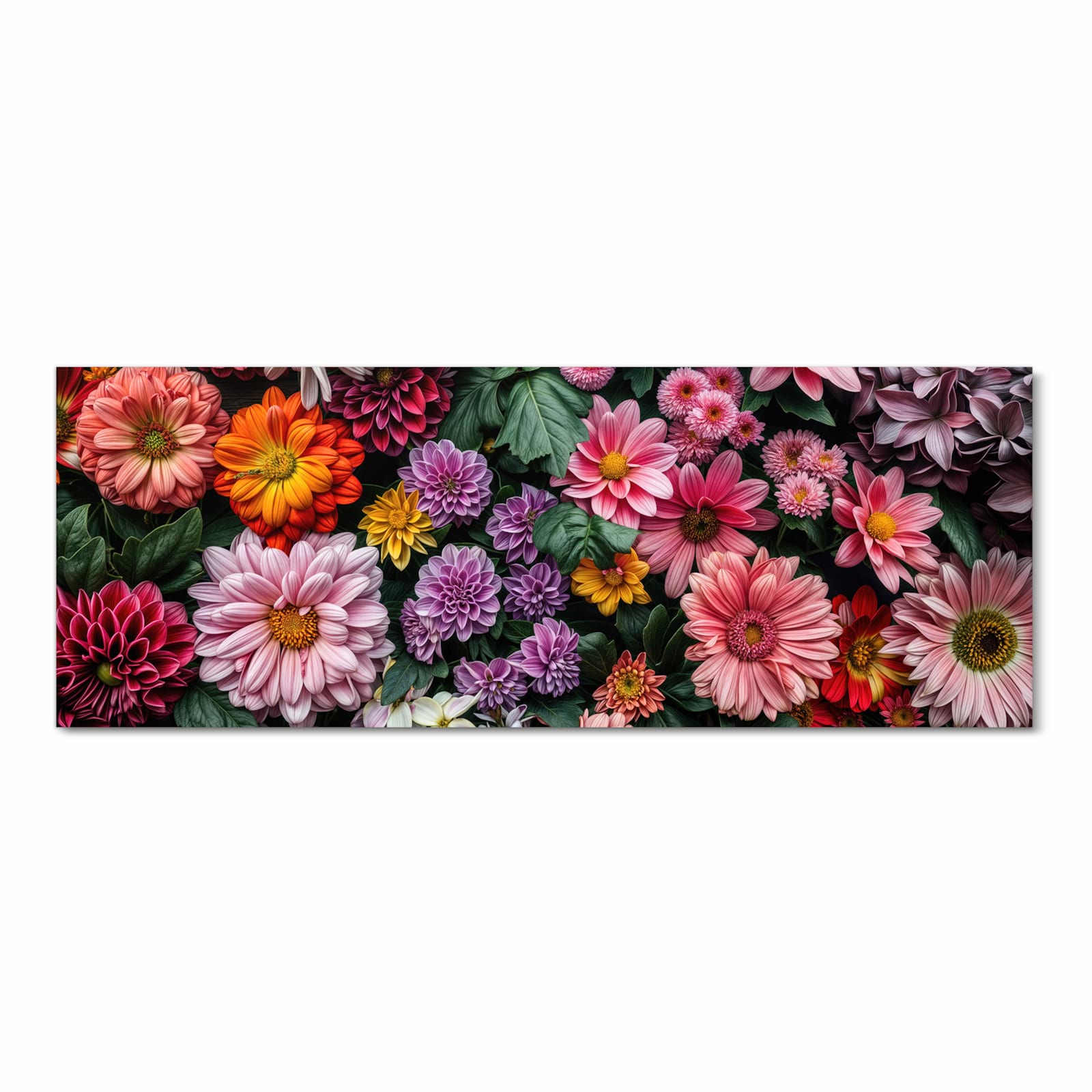 Formstabiler rutschfester Küchenteppich mit Motiv Blumenkomposition in Frontansicht