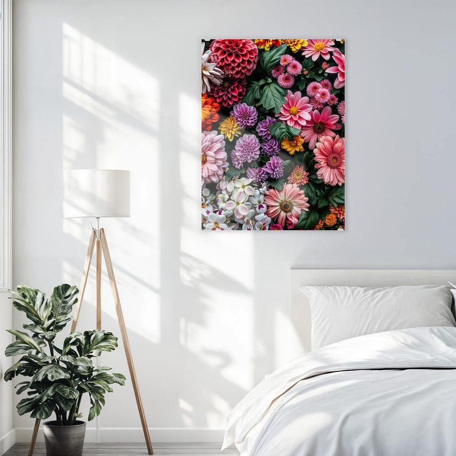 Maße Wandbild - Bunter Blütenteppich - Hochformat