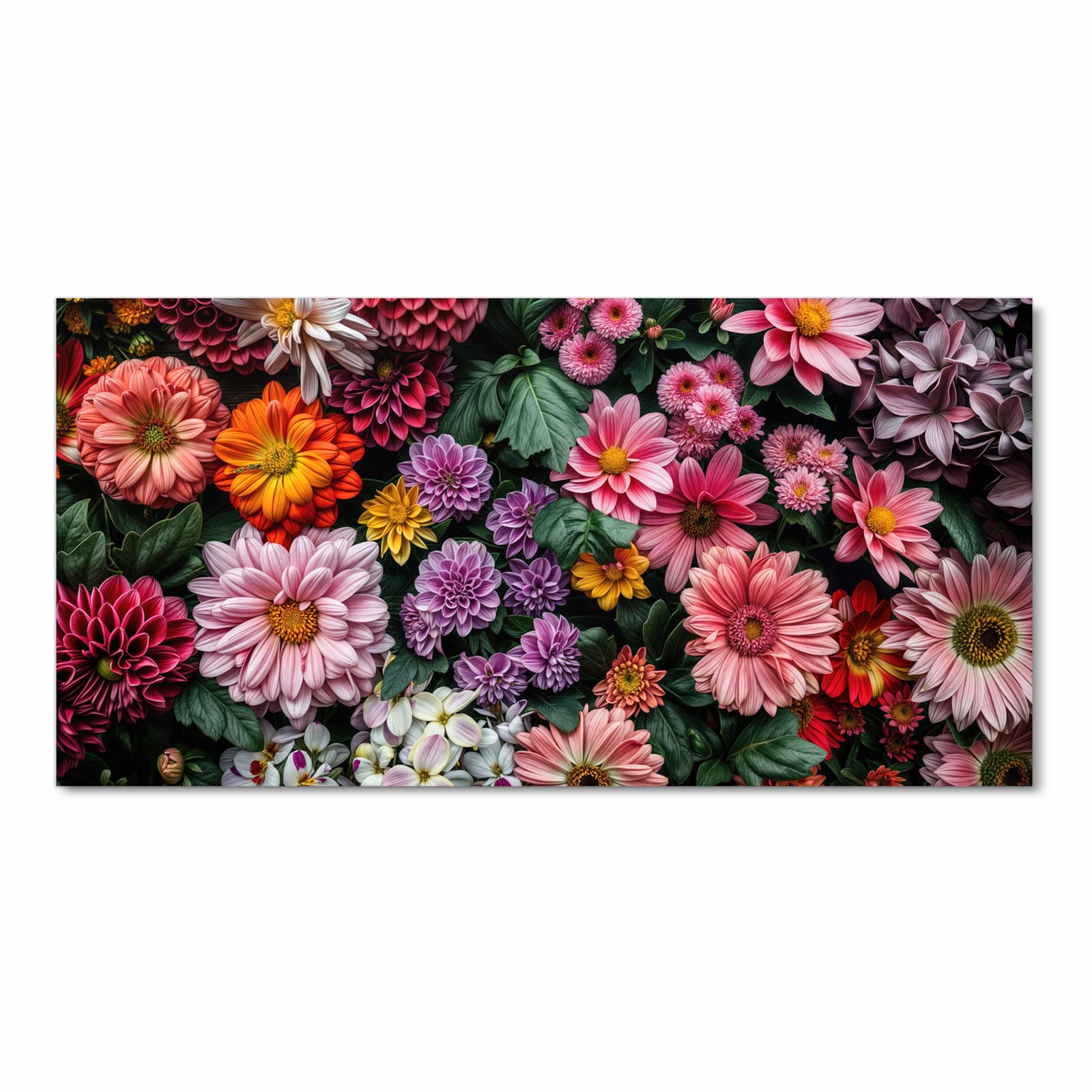 Hygienischer Küchenläufer mit Motiv Blumenkomposition in Frontansicht - waschbar für die Küche