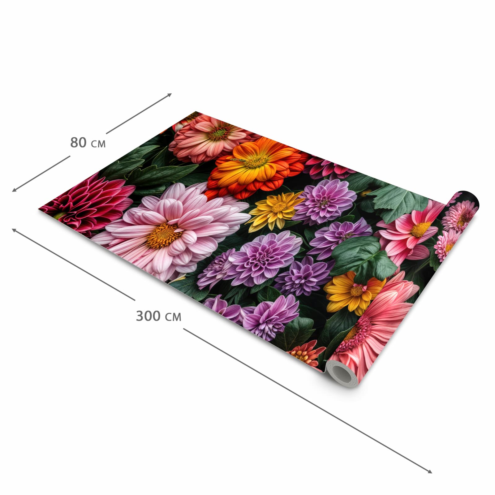 Küchenläufer mit Motiv Blumenkomposition in der Grösse 80x280 cm für Ordnung & Übersicht