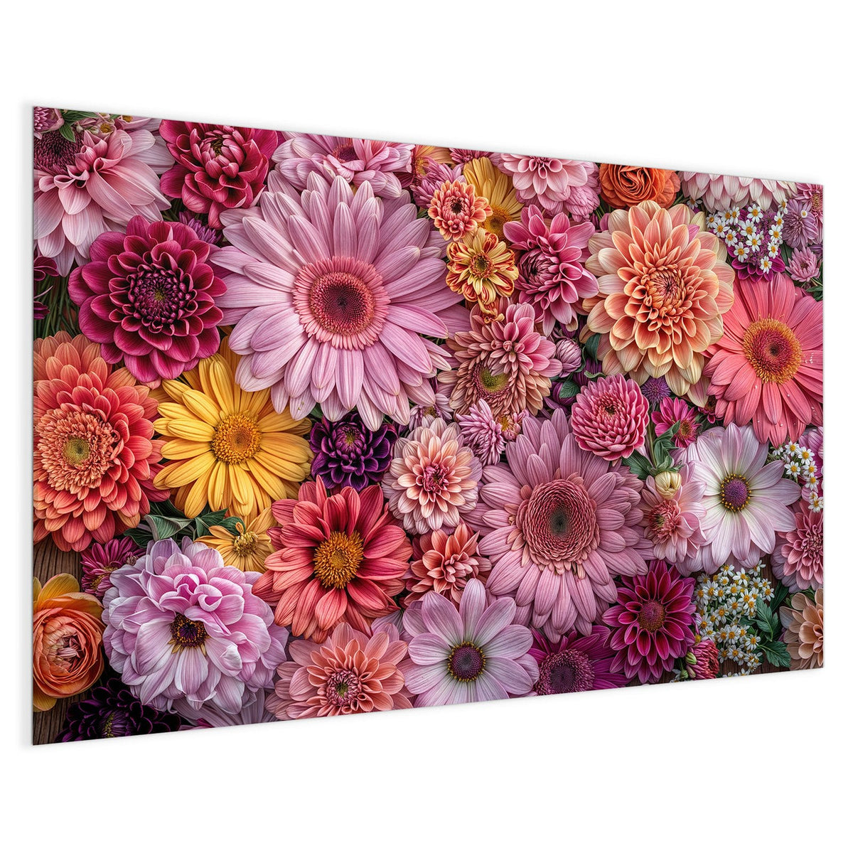 4 mm Glas statt lackiertem Blech – Magnettafel - Rosa Blütenteppich