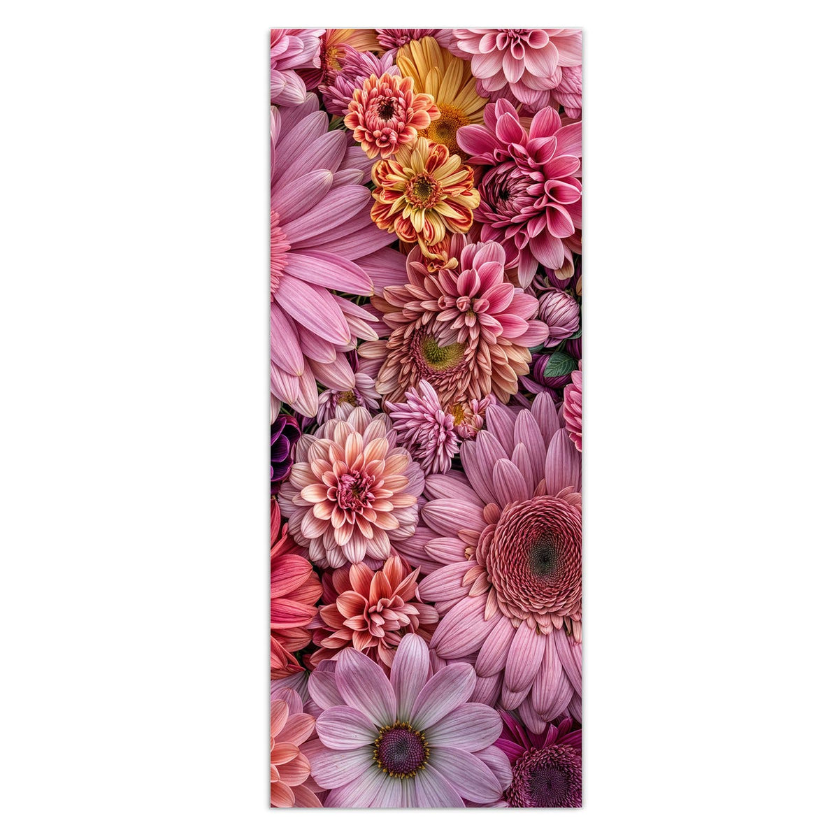 Wandbild - Rosa Blütenteppich - Hochformat – Dichtes Blütenmeer in Rosa