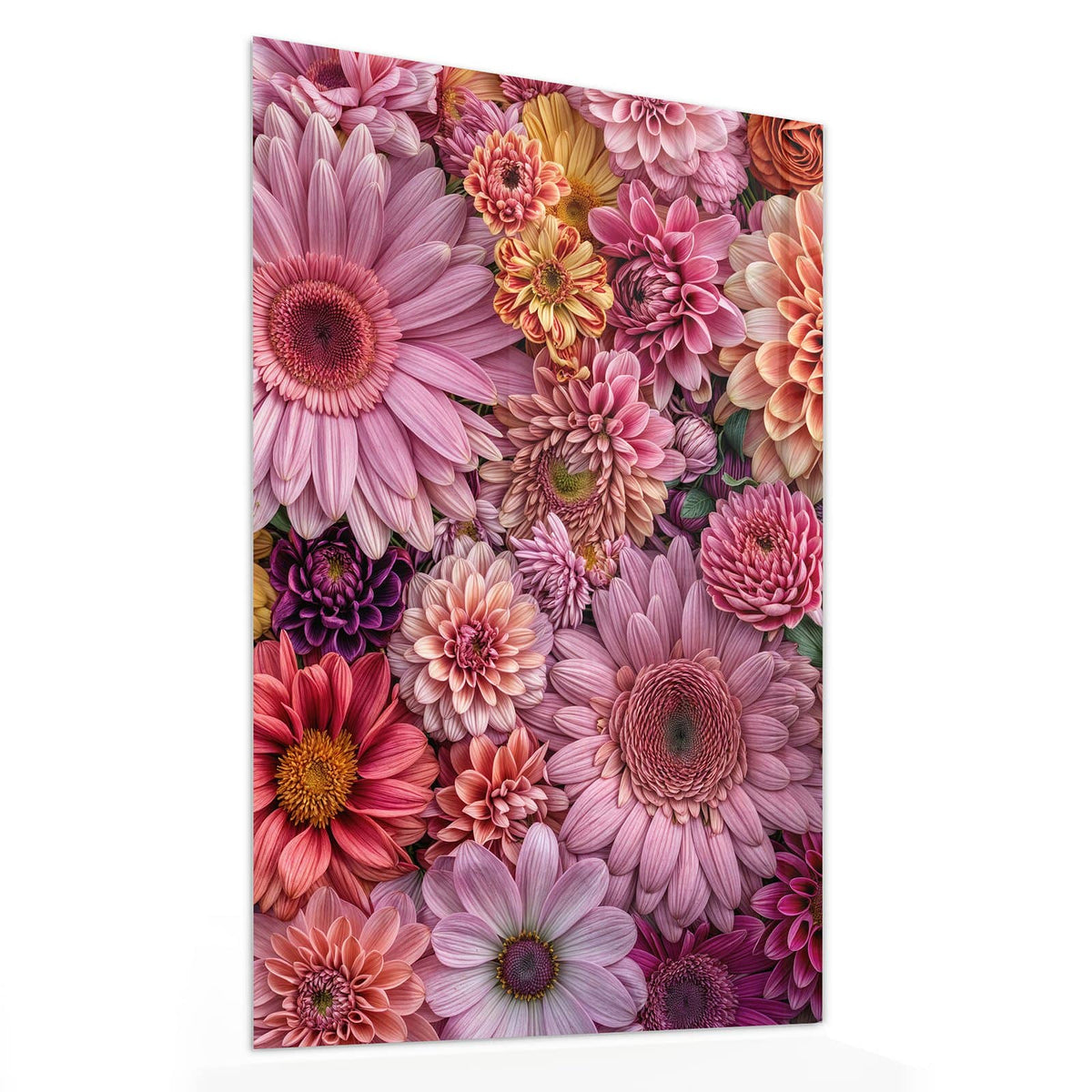 11 Größen – von 30 × 60 bis 60 × 150 cm – Wandbild - Rosa Blütenteppich - Hochformat
