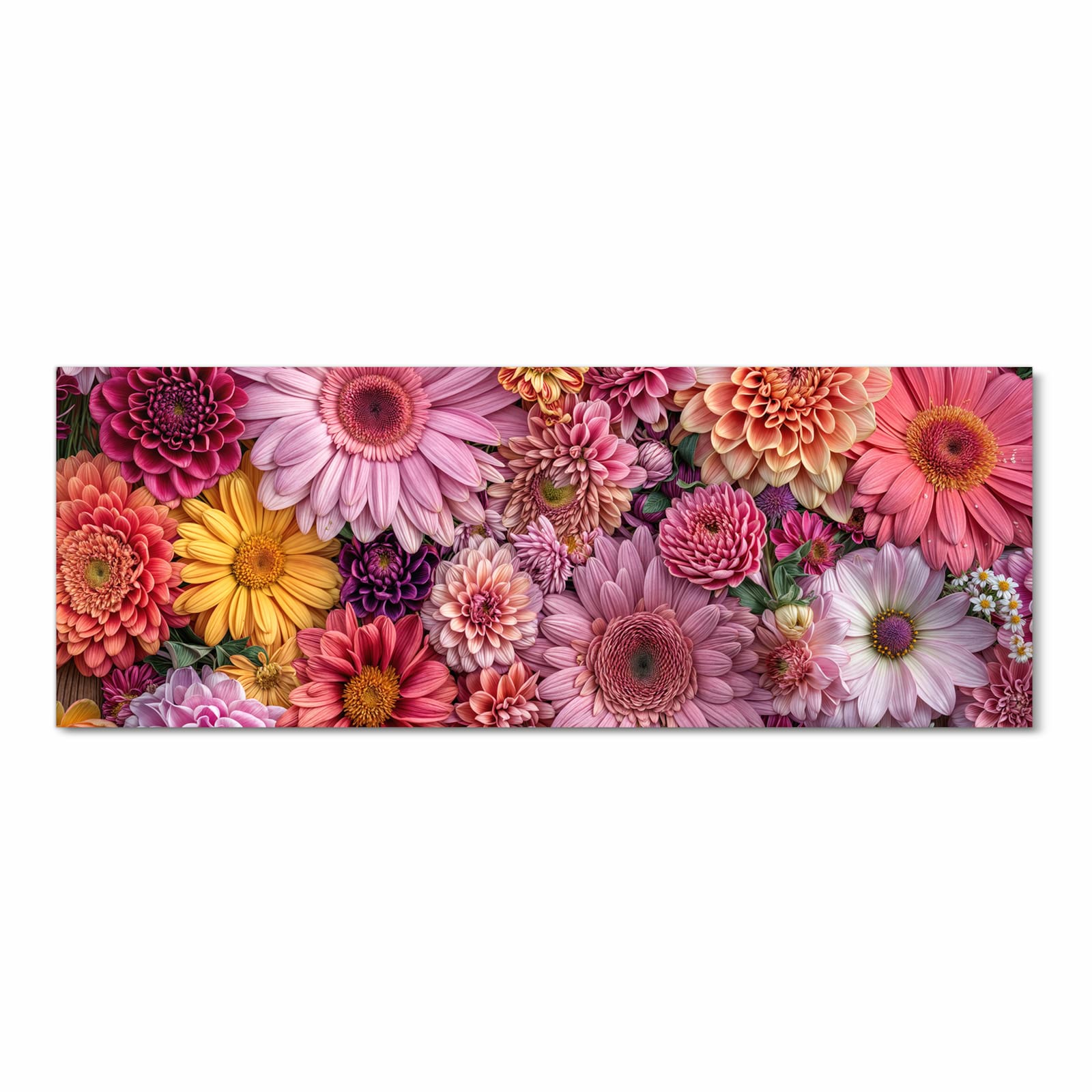 Küchenläufer mit Motiv Bunte Blumenpracht in Frontansicht für angenehme Haptik