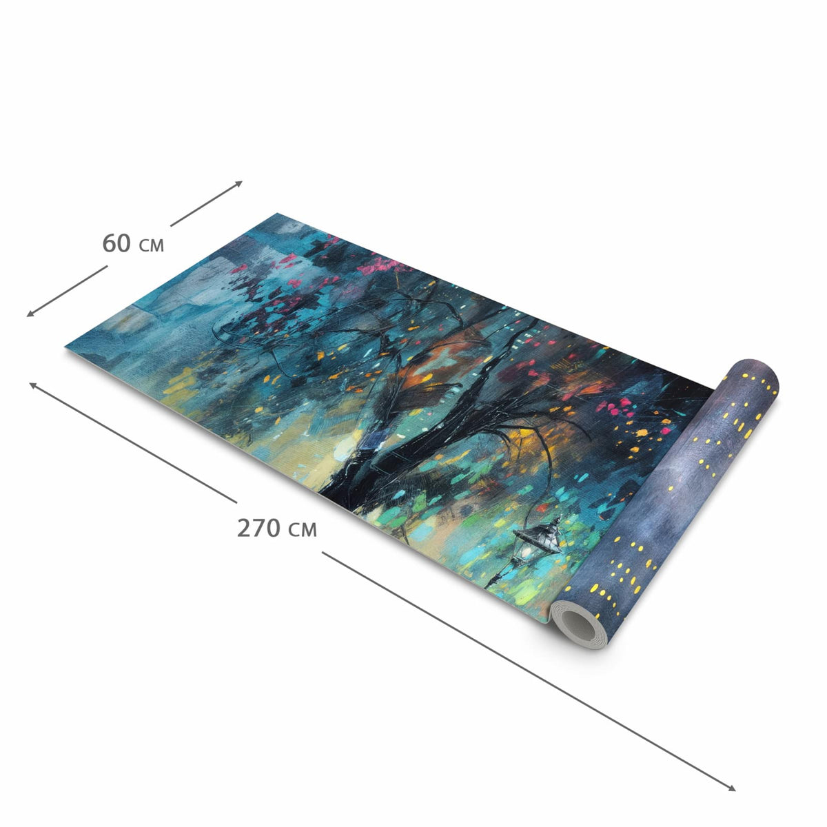 Langlebiger Bodenläufer mit Motiv Regen in der Stadt in der Grösse 80x250 cm