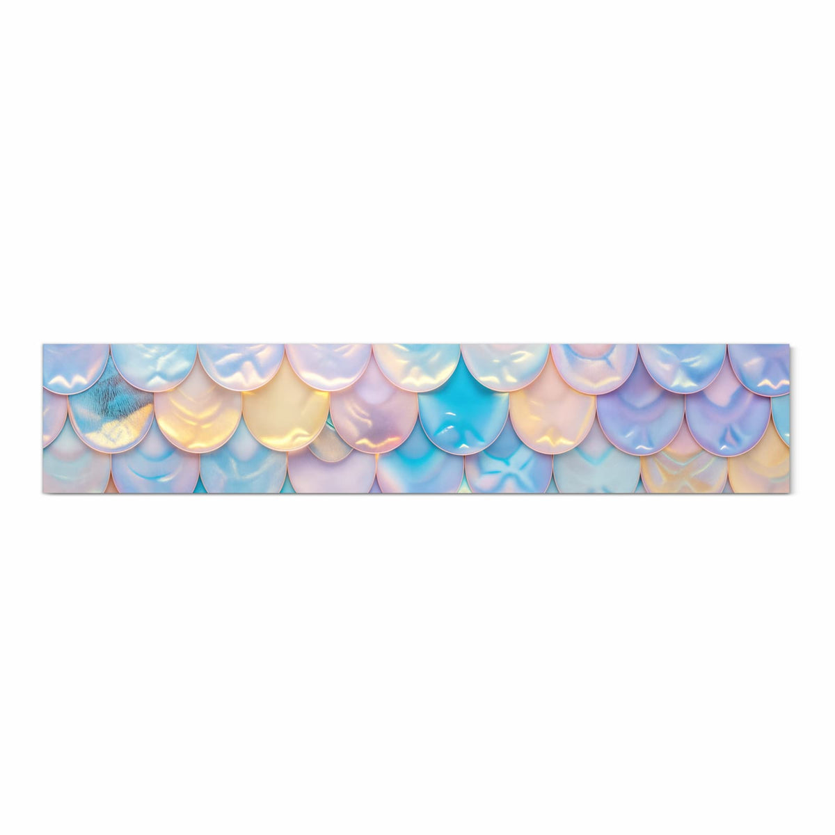 Wasserabweisender Küchenteppich mit Motiv Schuppen Mix Pastell in Frontansicht