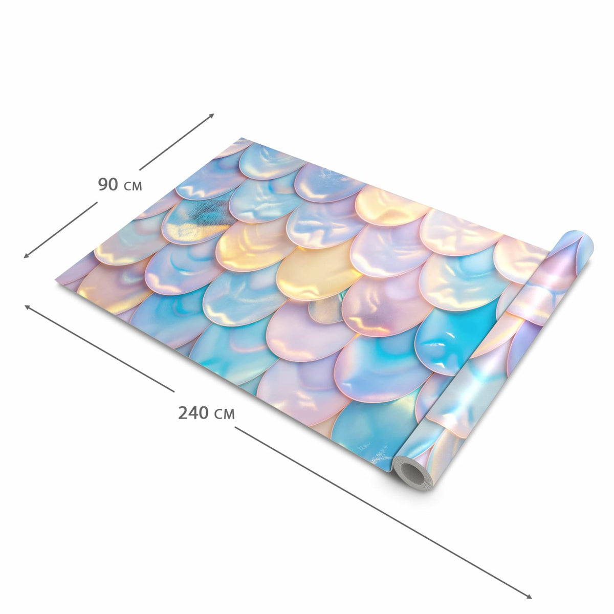 Geräuschdämpfender Küchenläufer mit Motiv Schuppen Mix Pastell in der Grösse 80x250 cm