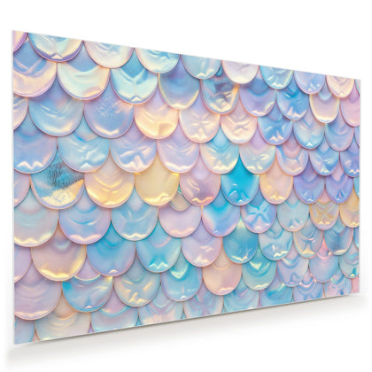 Wandbild mit dem Motiv Schuppen in Pastell