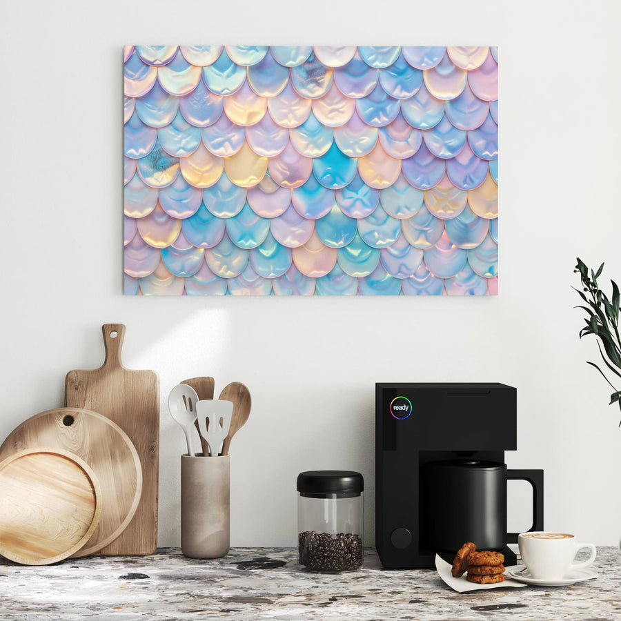 Maße Metall Magnettafel - Schuppen in Pastell