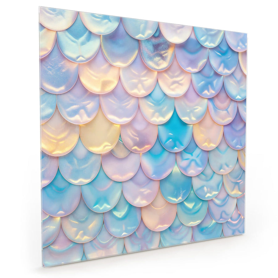 Maße Küchenrückwand Schuppen in Pastell aus Glas