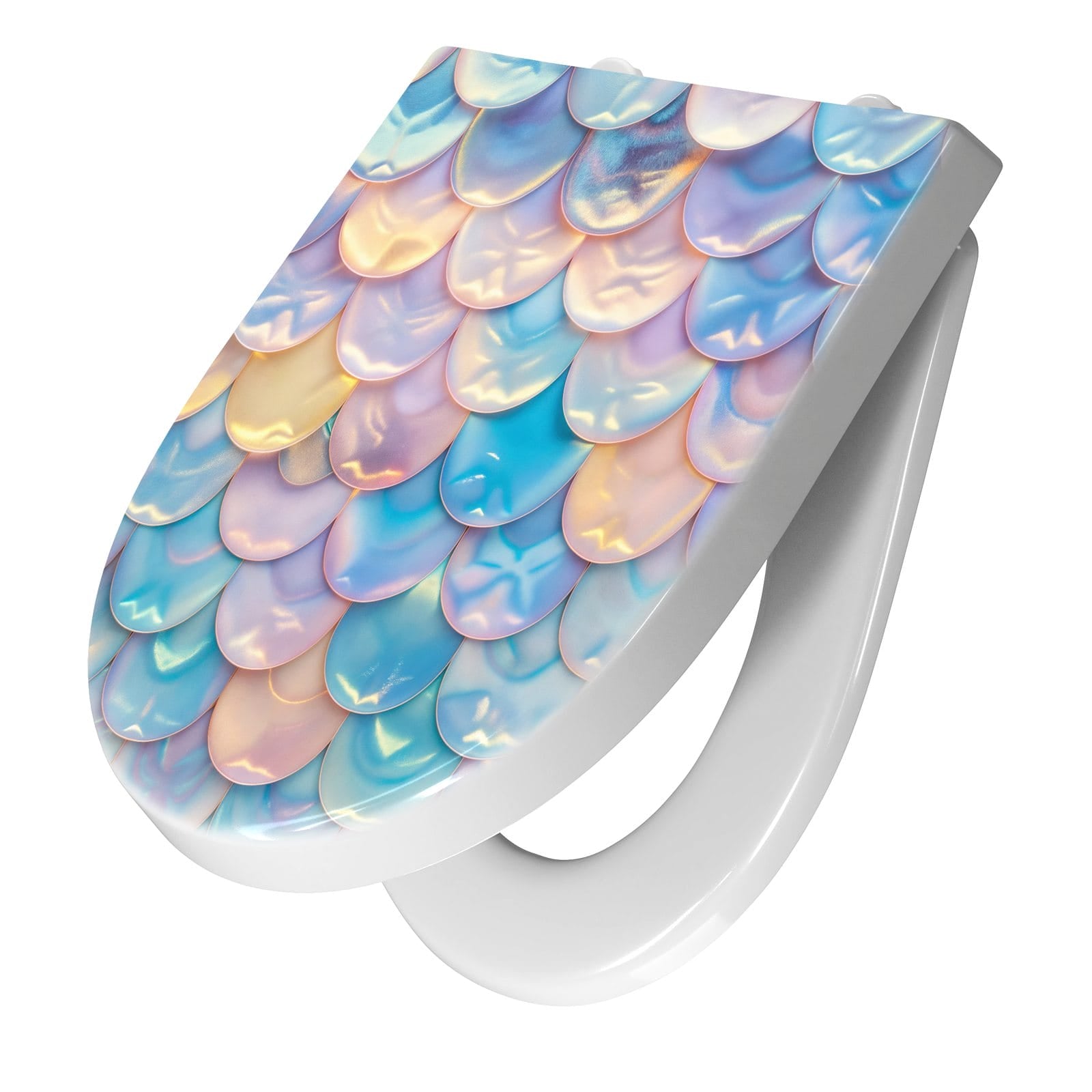 WC-Sitz mit Absenkautomatik Schuppen Mix Pastell