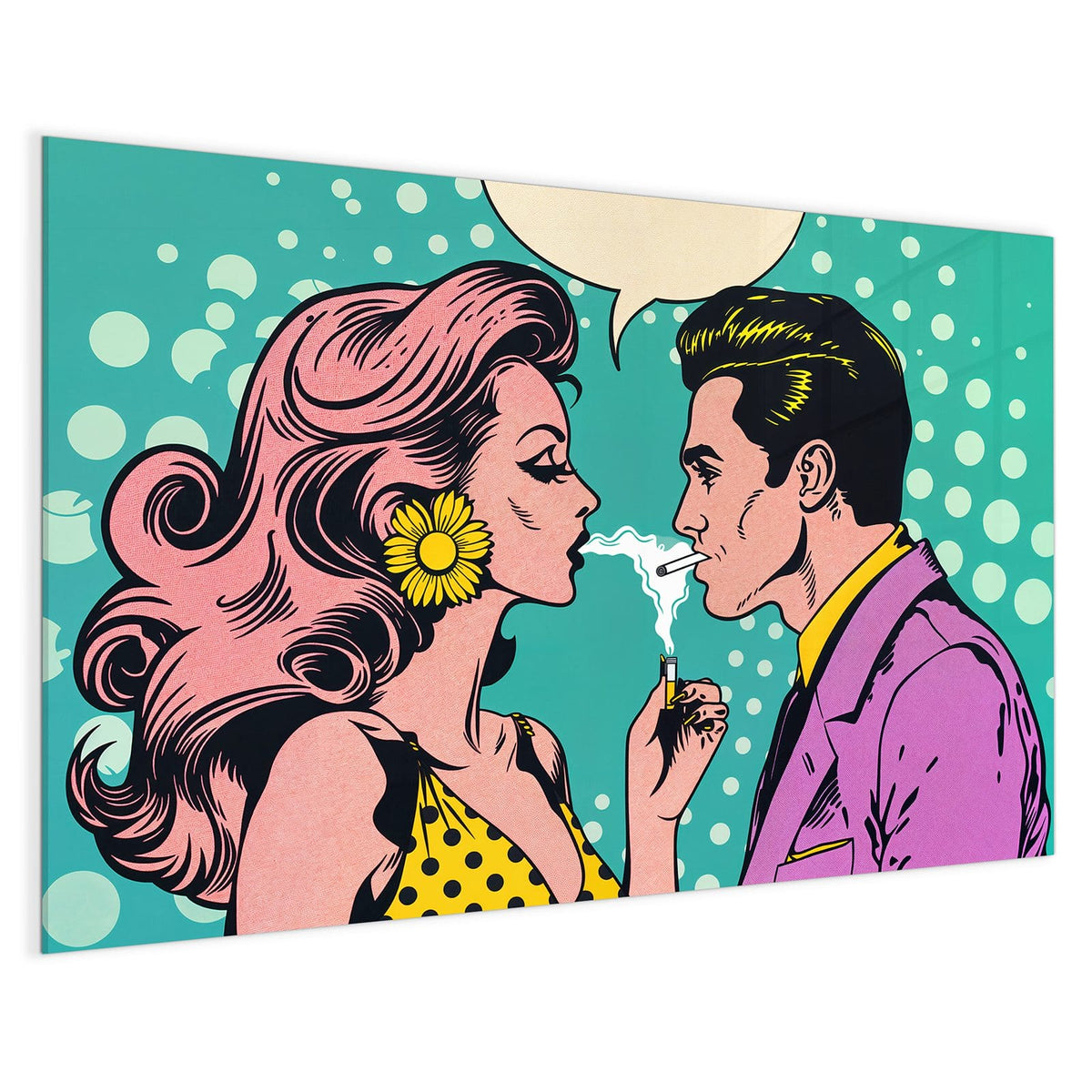 4 mm Glas statt lackiertem Blech – Magnettafel - Paar mit Sprechblase