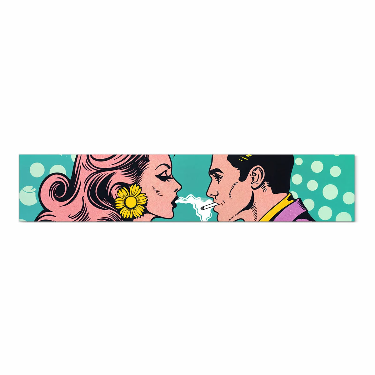 Bodenschonender rutschfester Läufer mit Motiv Retro Pop Art Duo in Frontansicht