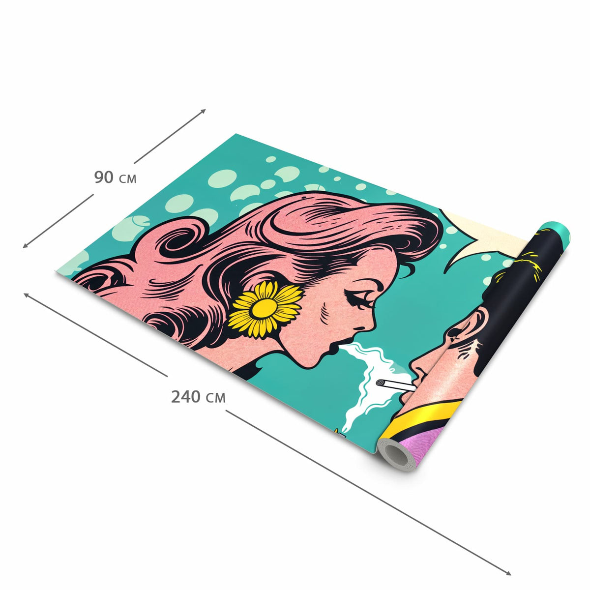 Hygienischer moderner Küchenläufer mit Motiv Retro Pop Art Duo in der Grösse 80x200 cm