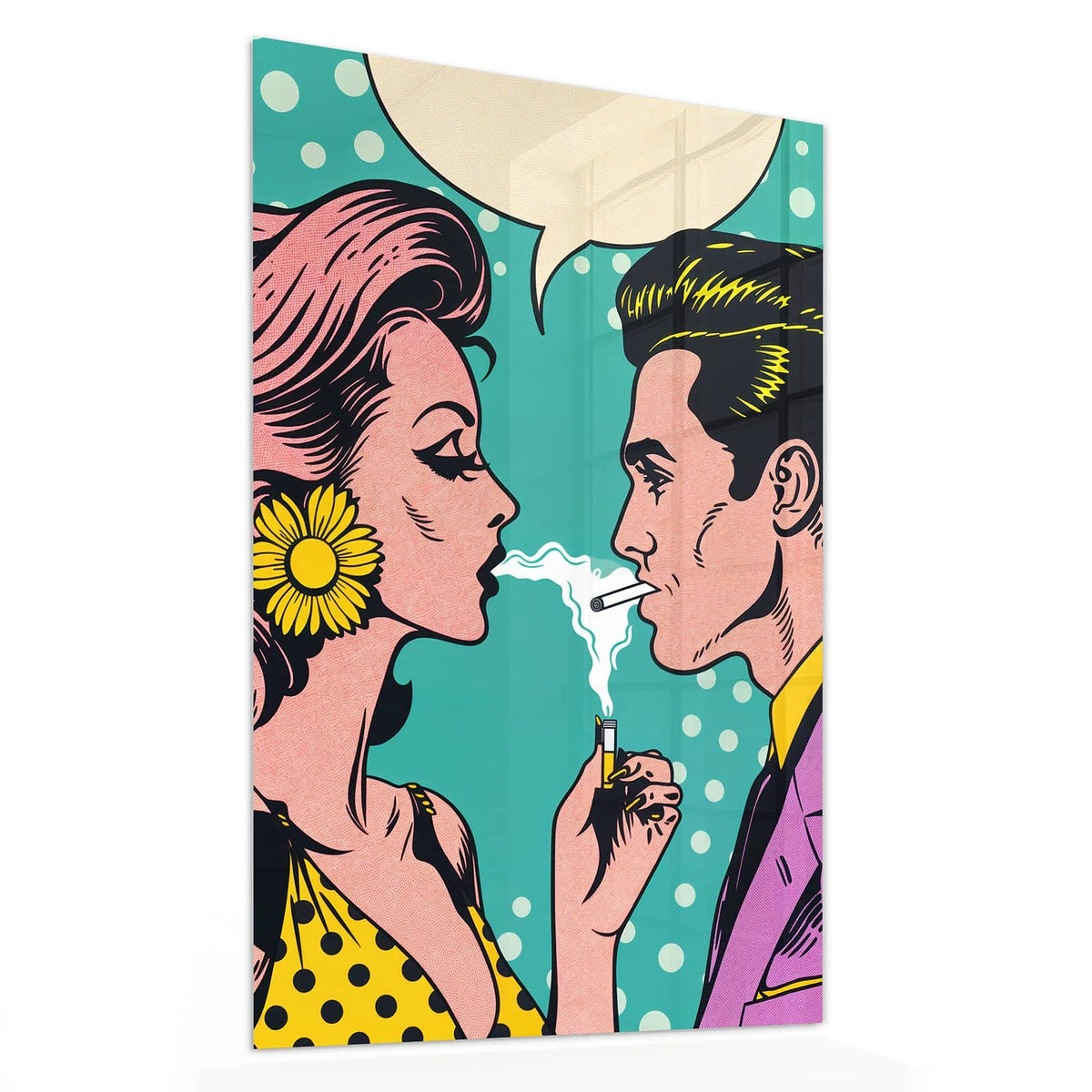 11 Größen – von 30 × 60 bis 60 × 150 cm – Wandbild - Paar mit Sprechblase - Hochformat