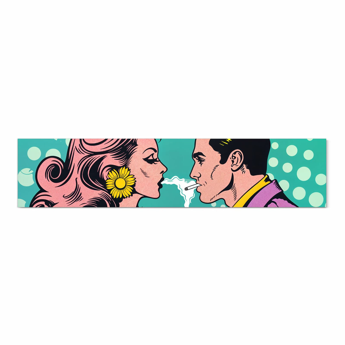 Feuchtigkeitsresistenter Läufer für Eingangsbereich mit Motiv Retro Pop Art Duo in Frontansicht