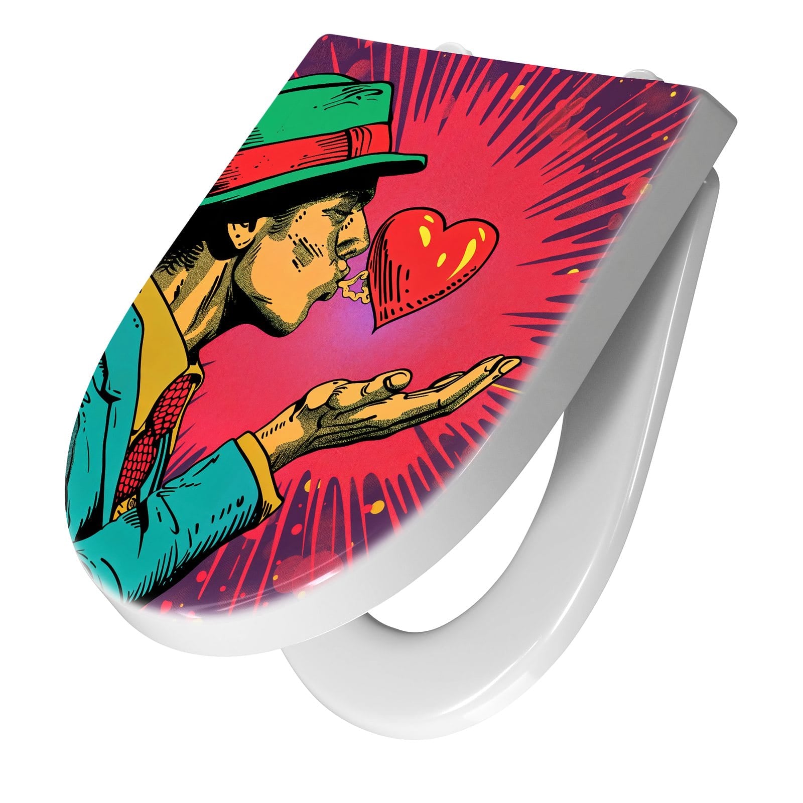 WC-Sitz mit Absenkautomatik Kuss der Liebe