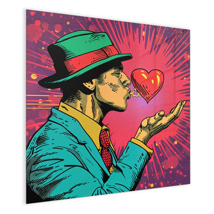 Magnettafel mit dem Motiv Mann mit rotem Herz