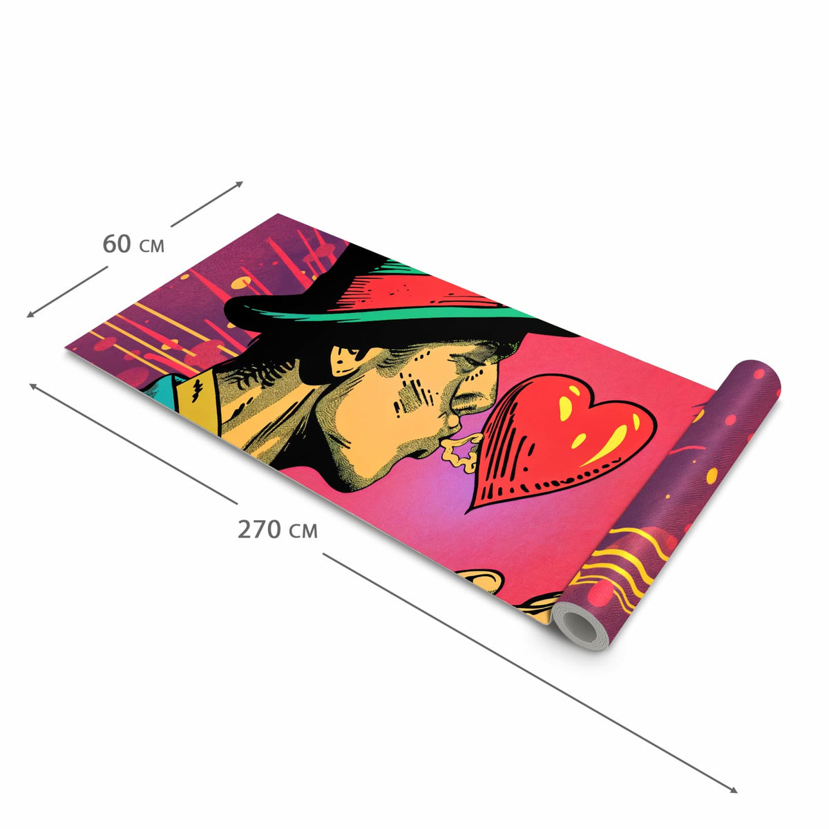 Küchenteppich mit Motiv Kuss der Liebe in der Grösse 80x200 cm für Ordnung & Übersicht