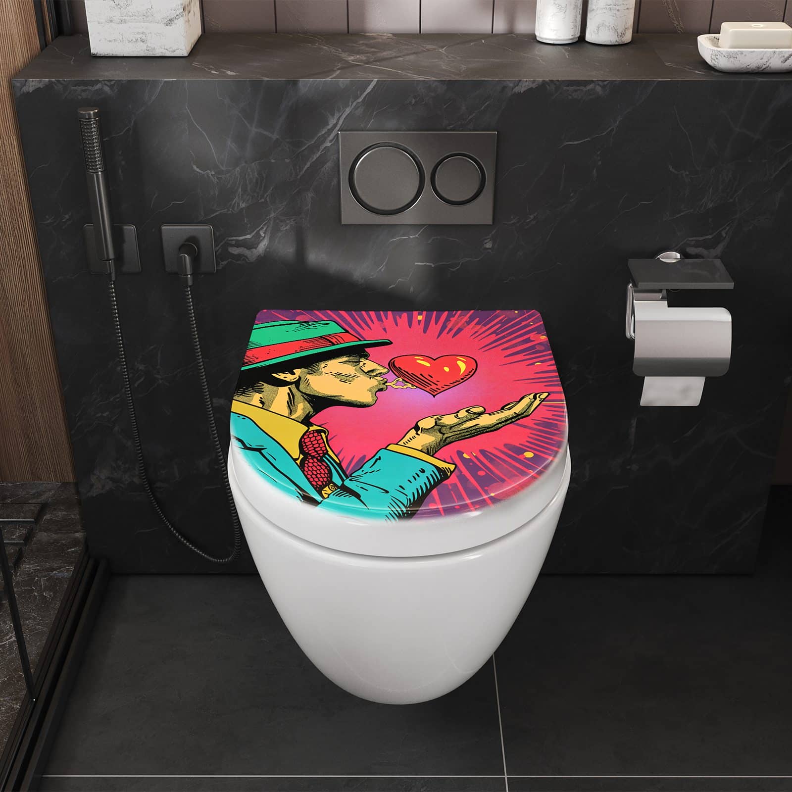 WC-Sitz mit Absenkautomatik Kuss der Liebe