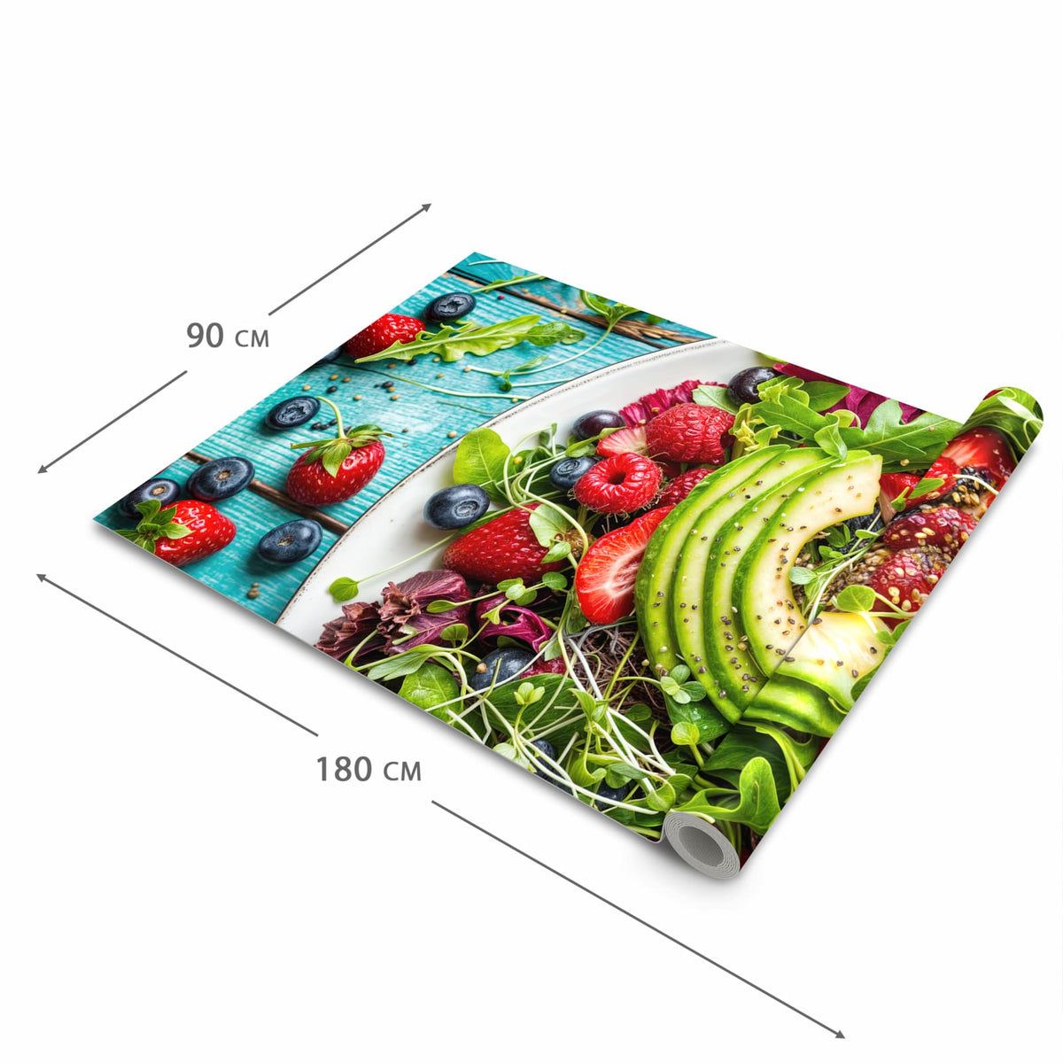 Strapazierfähiger waschbarer Teppich mit Motiv Salat von Gesunder in der Grösse 60x90 cm