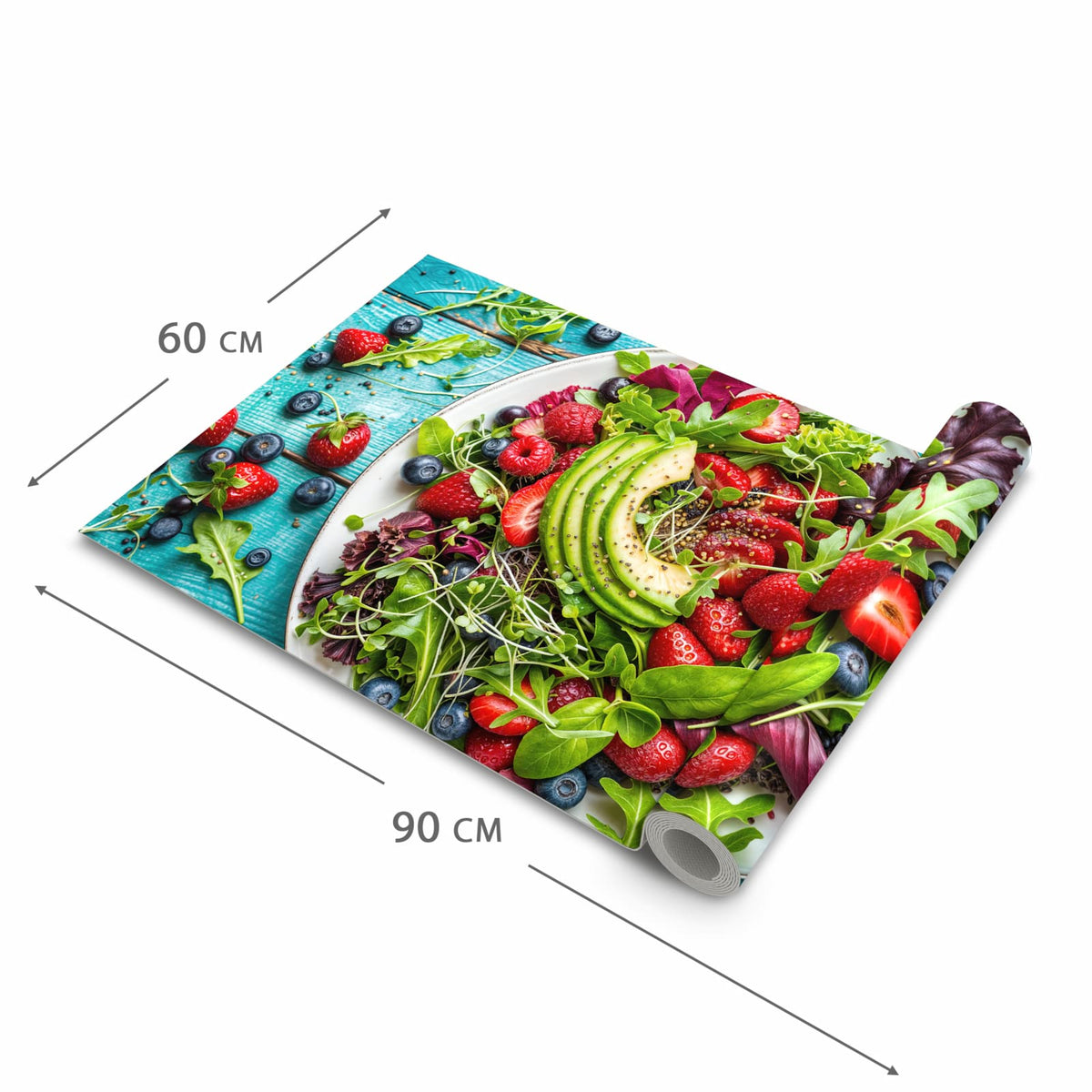 Komfortabler langer Teppich mit Motiv Salat von Gesunder in der Grösse 60x90 cm