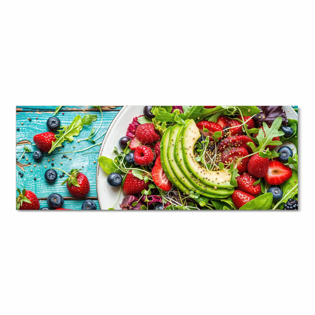 Bodenschonender Küchenteppich mit Motiv Salat von Gesunder in Frontansicht