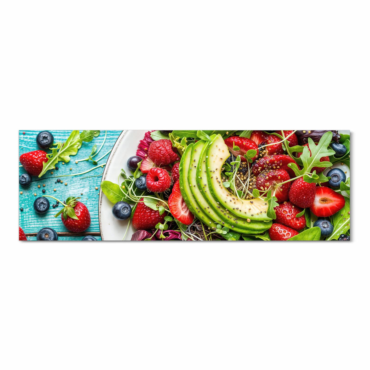 Hygienischer Küchenläufer nach Maß mit Motiv Salat von Gesunder in Frontansicht