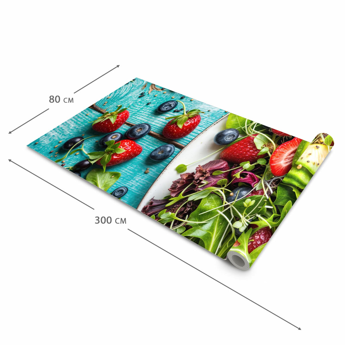 Hygienischer rutschfester Teppich mit Motiv Salat von Gesunder in der Grösse 60x90 cm
