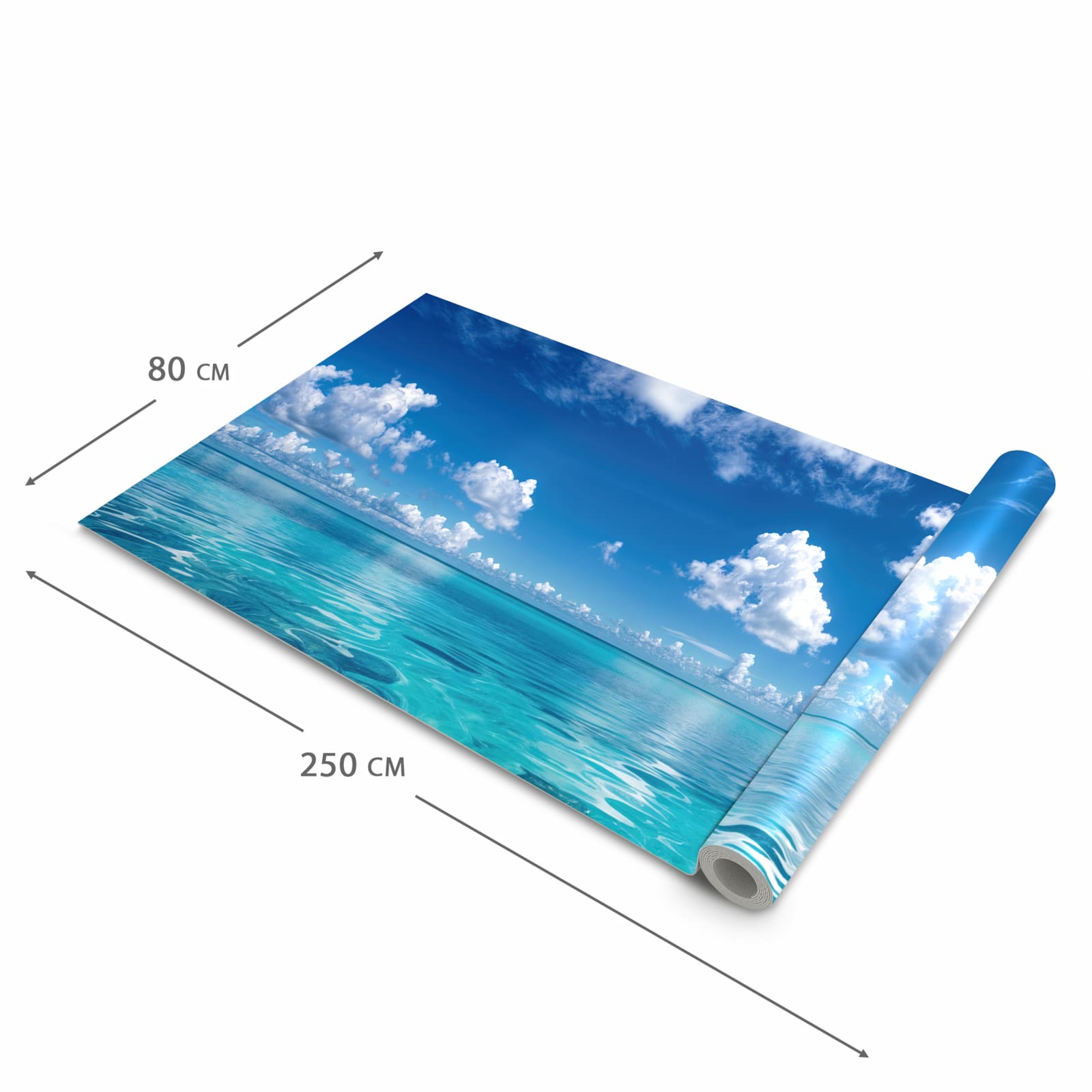 Hygienischer Küchenläufer nach Maß mit Motiv Meereshorizont in der Größe 60x300 cm