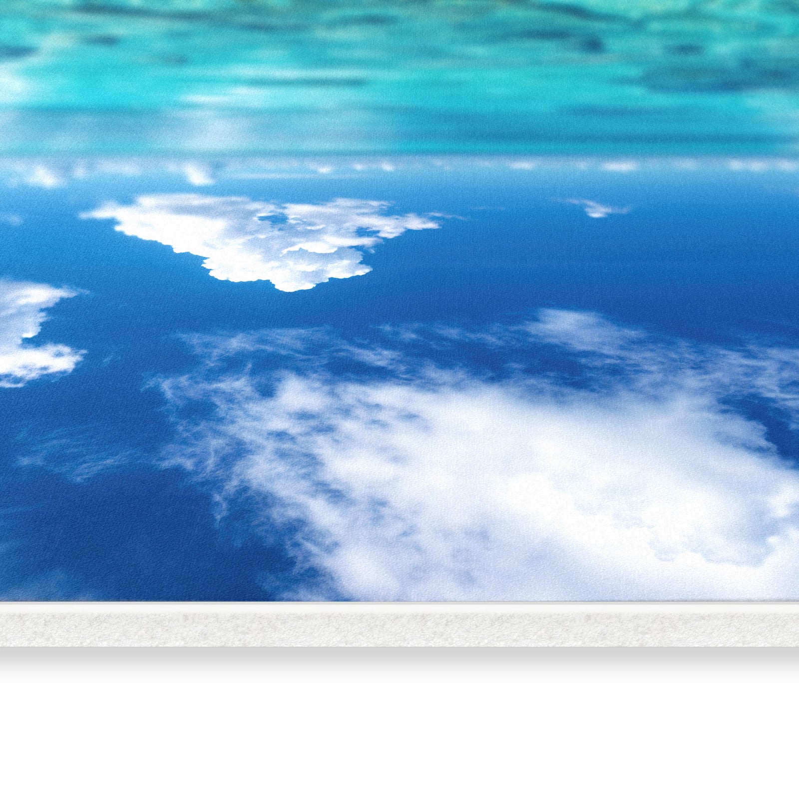 Geruchsneutraler moderner Küchenläufer mit Motiv Meereshorizont in seitlicher Ansicht