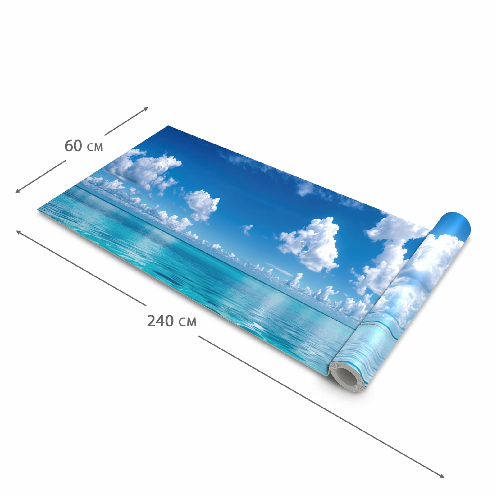 Pflegeleichter rutschfester Küchenläufer mit Motiv Meereshorizont in der Grösse 60x300 cm