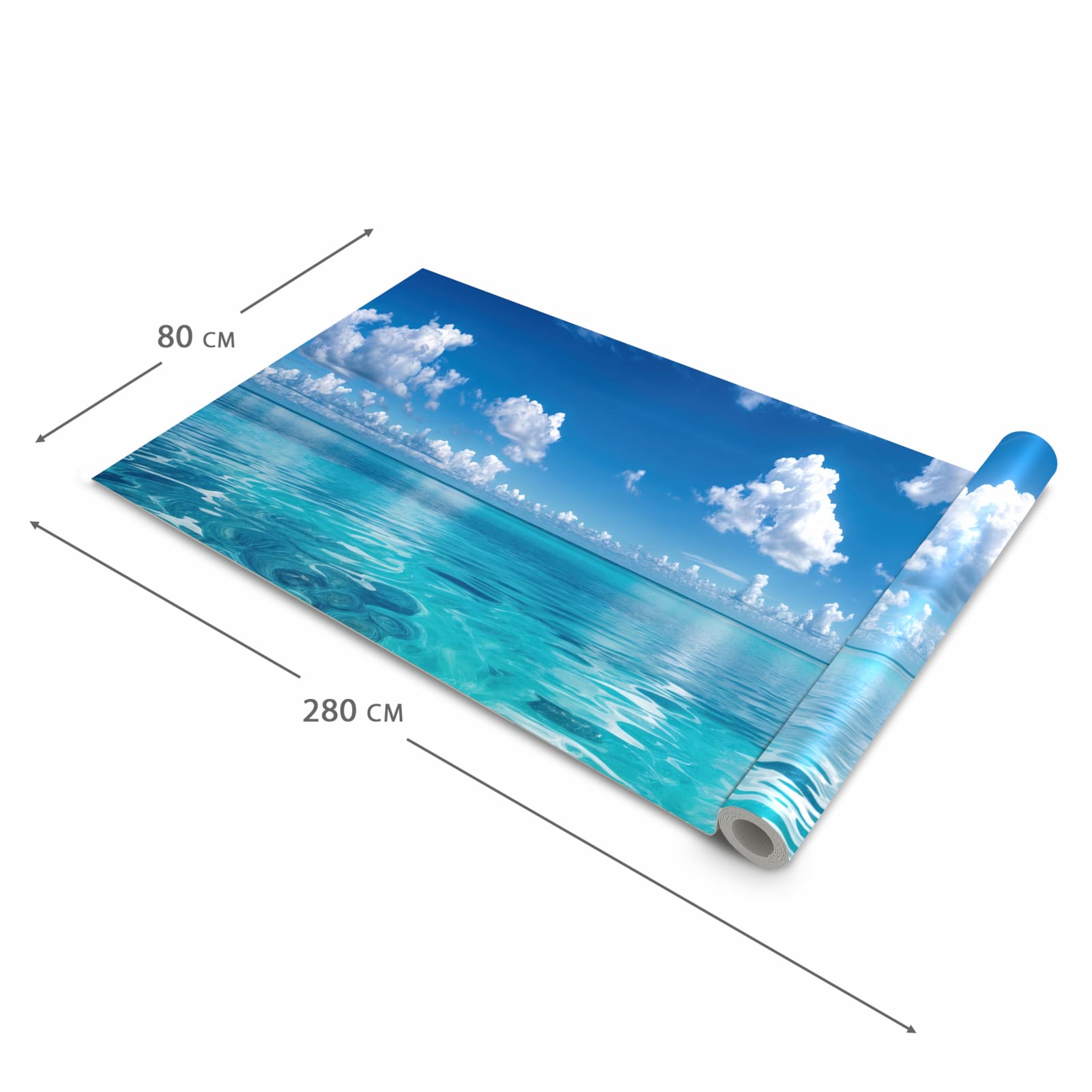 Strapazierfähiger Küchenläufer mit Motiv Meereshorizont in der Grösse 60x300 cm, waschbar