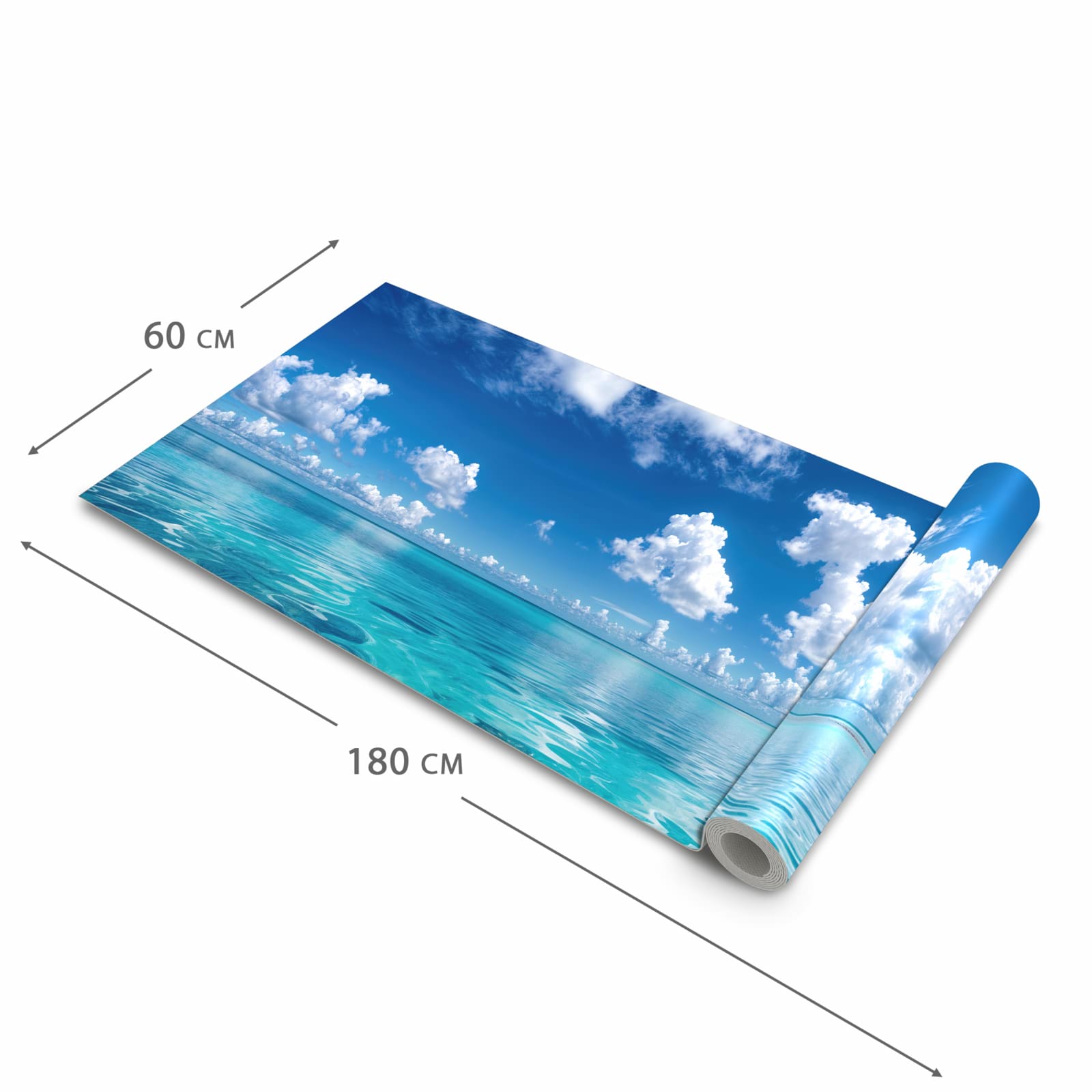 Flacher rutschfester Küchenläufer mit Motiv Meereshorizont in der Grösse 60x300 cm