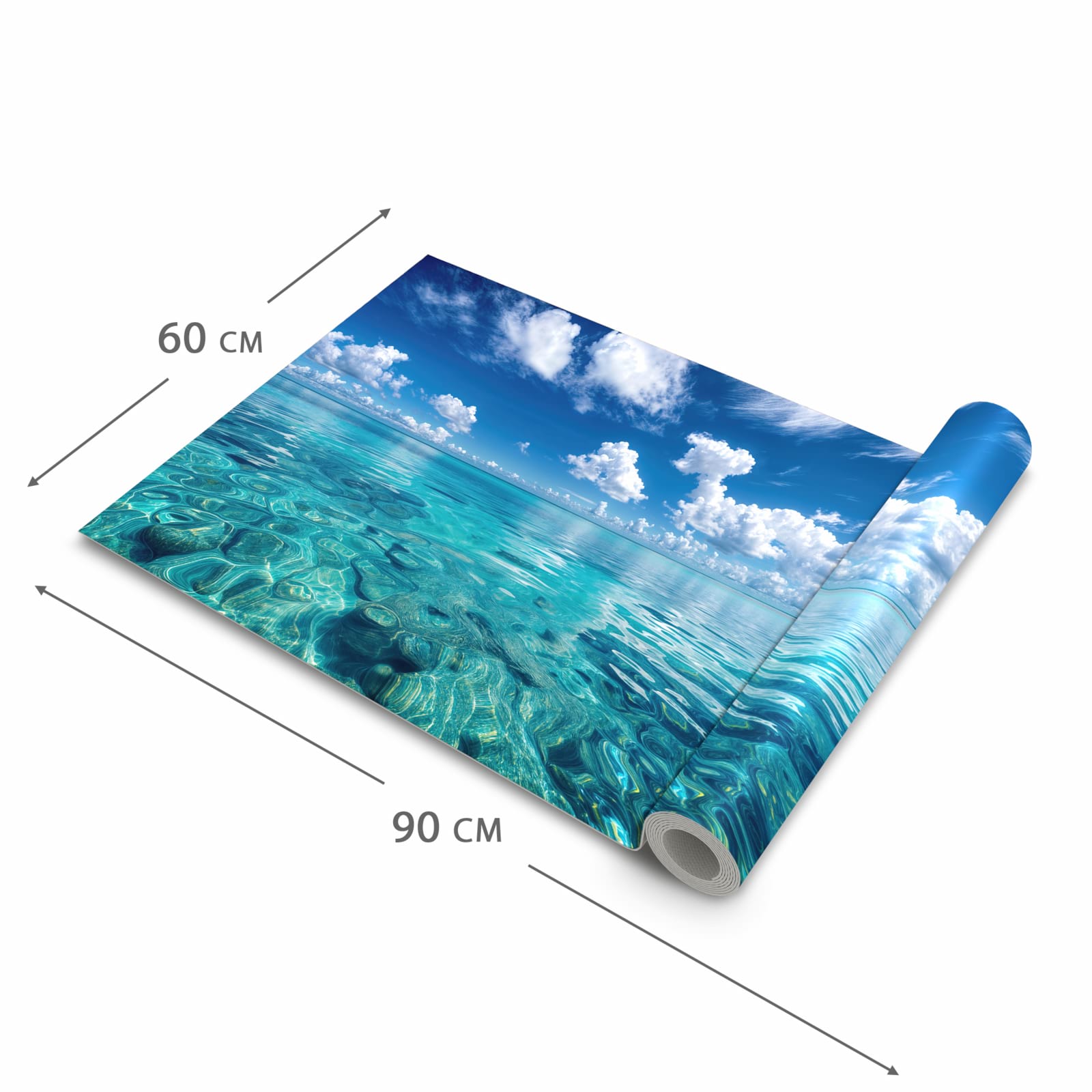 Rutschfester Küchenläufer mit Motiv Meereshorizont in der Grösse 60x300 cm - einfach zu reinigen