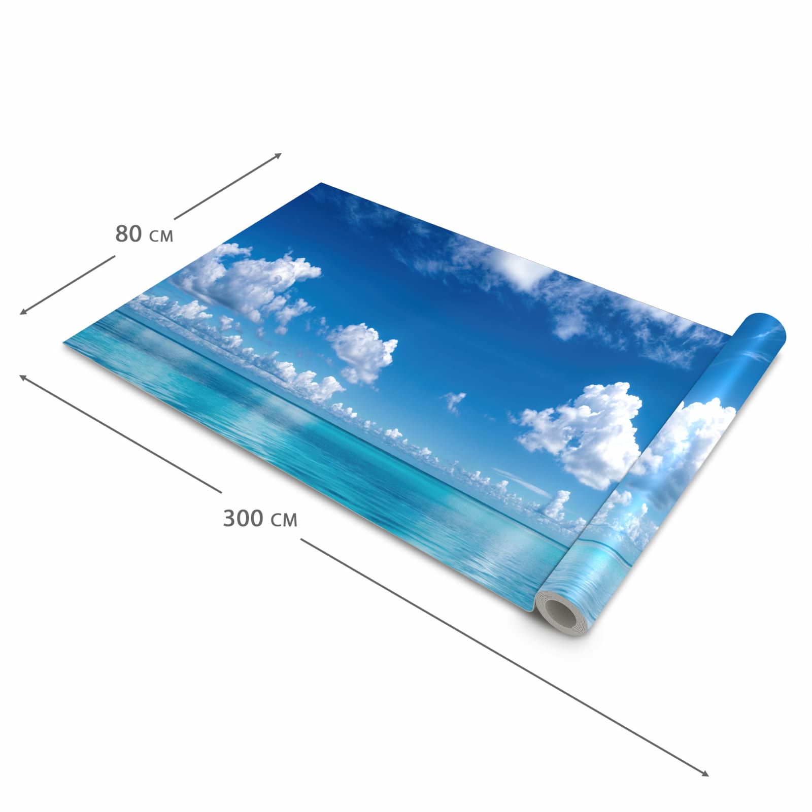 Waschbarer moderner Küchenläufer mit Motiv Meereshorizont in der Grösse 60x300 cm