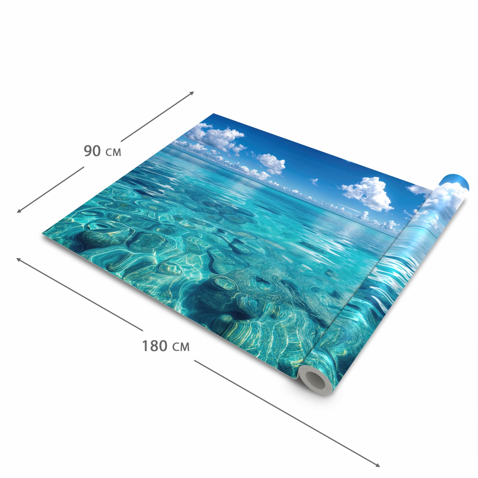 Langlebiger abwaschbarer Küchenläufer mit Motiv Meereshorizont in der Grösse 60x90 cm