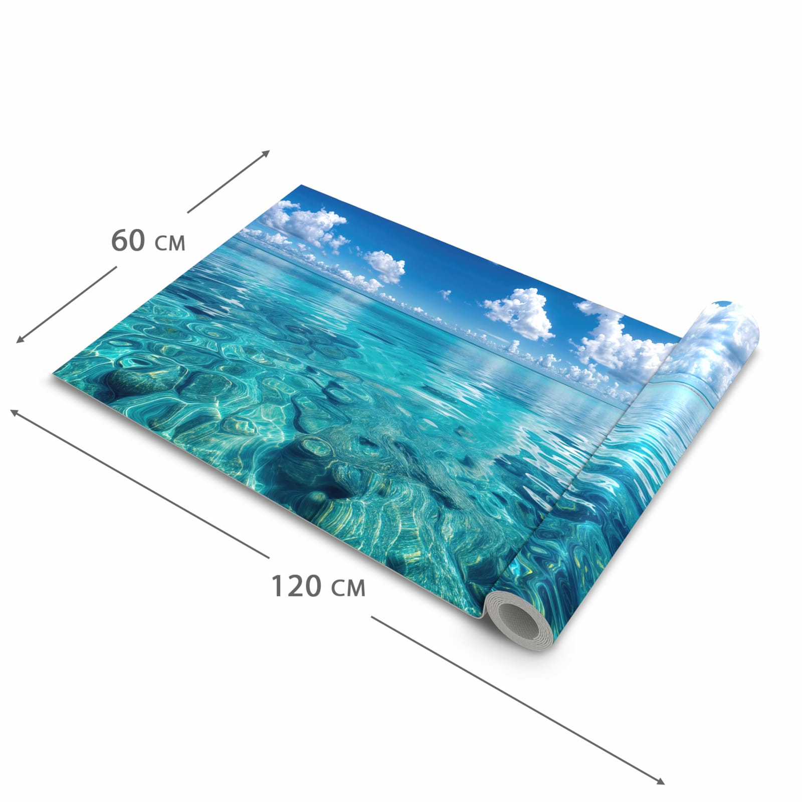 Geruchsneutraler Küchenläufer mit Motiv Meereshorizont in der Grösse 60x300 cm