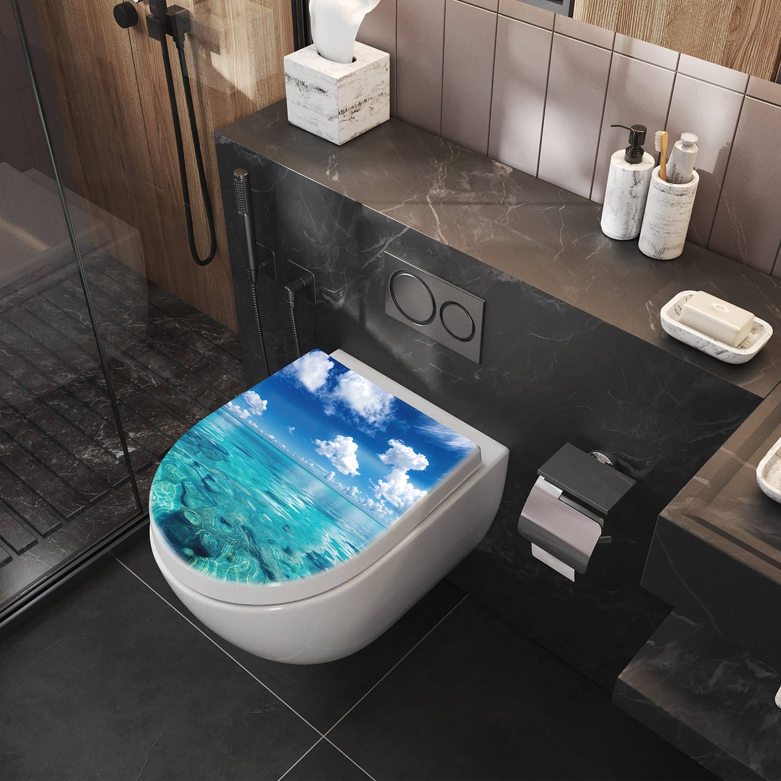 WC-Sitz mit Absenkautomatik Meereshorizont