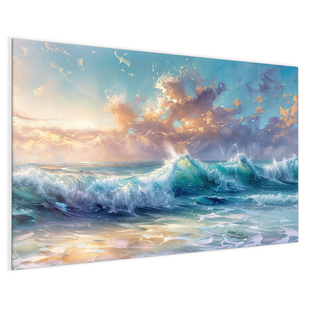 4 mm Glas statt lackiertem Blech – Magnettafel - Schäumende Wellen