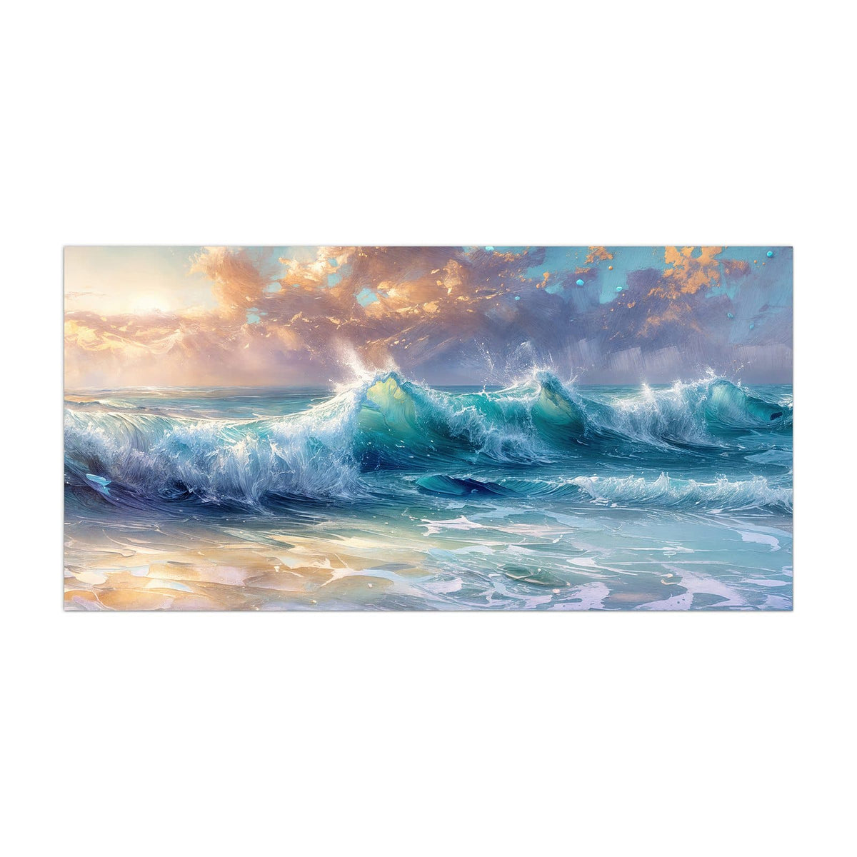 Küchenrückwand aus Glas Schäumende Wellen im Hochformat, Motiv bildfüllend von vorn