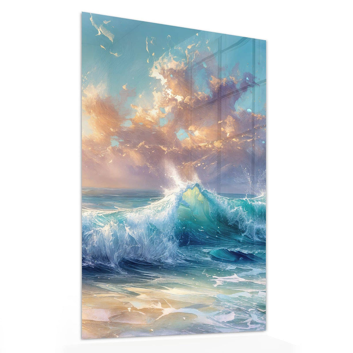 11 Größen – von 30 × 60 bis 60 × 150 cm – Wandbild - Schäumende Wellen - Hochformat
