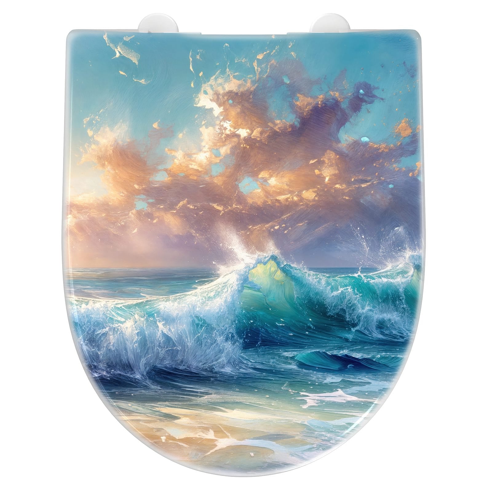 WC-Sitz mit Absenkautomatik Ozeanwellen Sonnenaufgang