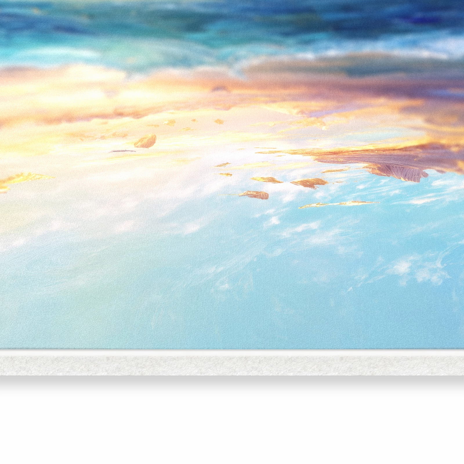 Fleckenresistenter Küchenläufer nach Maß mit Motiv Wellen und Himmel in seitlicher Ansicht