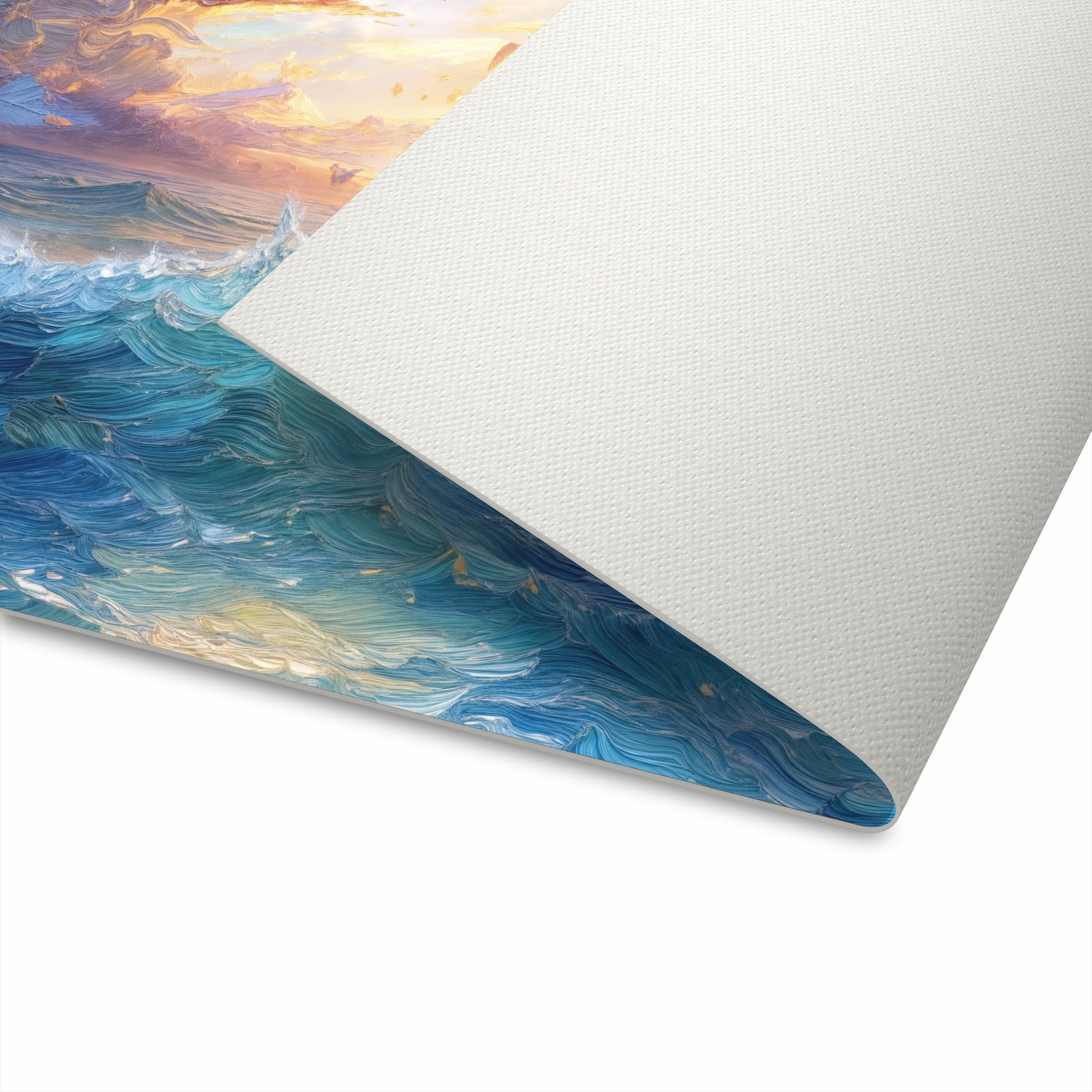 Flacher rutschfester Küchenteppich mit Motiv Wellen und Himmel in der Unterseite